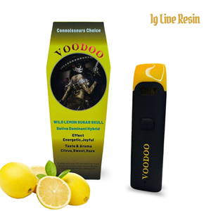 Voodoo 1G Live Resin Disposable - Wild Lemon Sugar Skull